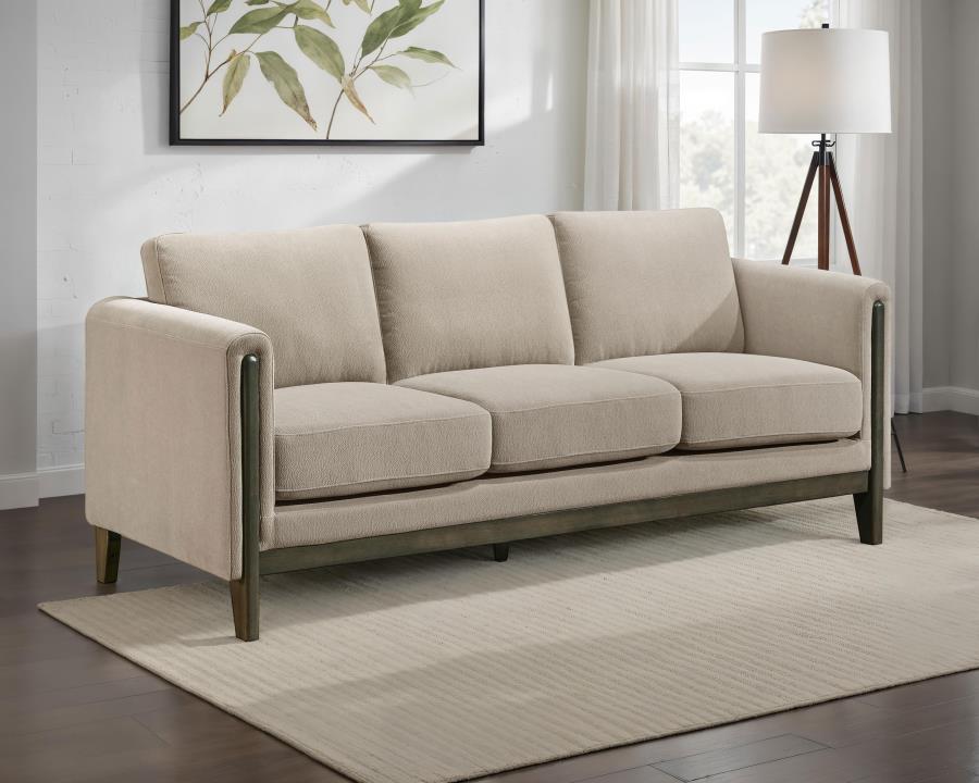 Islington - Fabric Upholstered Panel Arm Sofa - Taupe