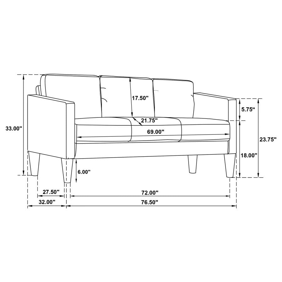 Ruth - Upholstered Track Arm Sofa Set