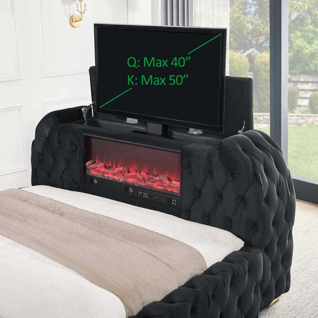 Natalia - Upholstered Bed With Decking Board Set