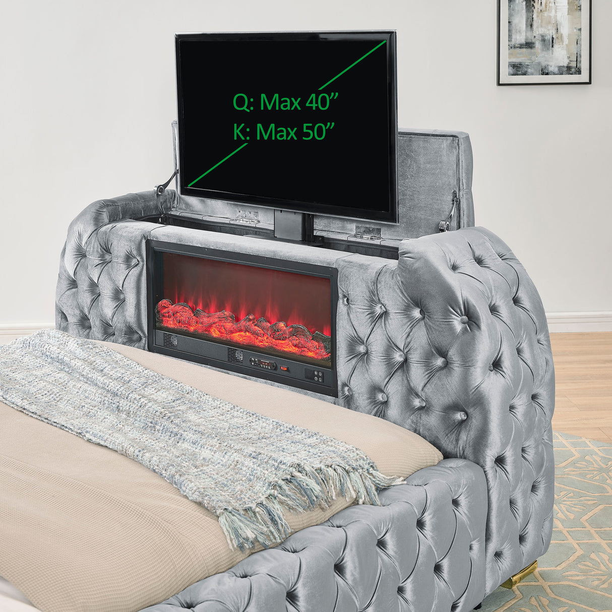Natalia - Upholstered Bed With Decking Board Set