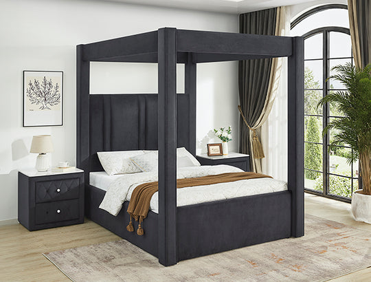 Jayla King / Queen Canopy Bed Black