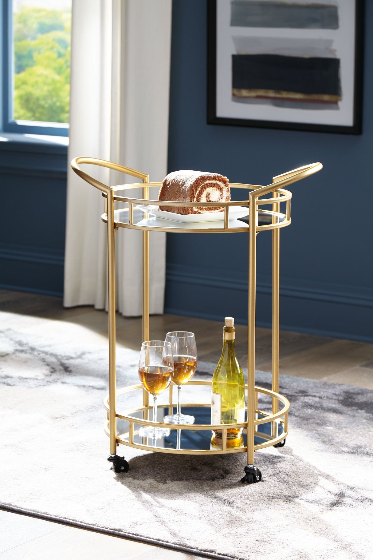 Wynora - Gold - Bar Cart by Signature Design by Ashley® | Bel Furniture