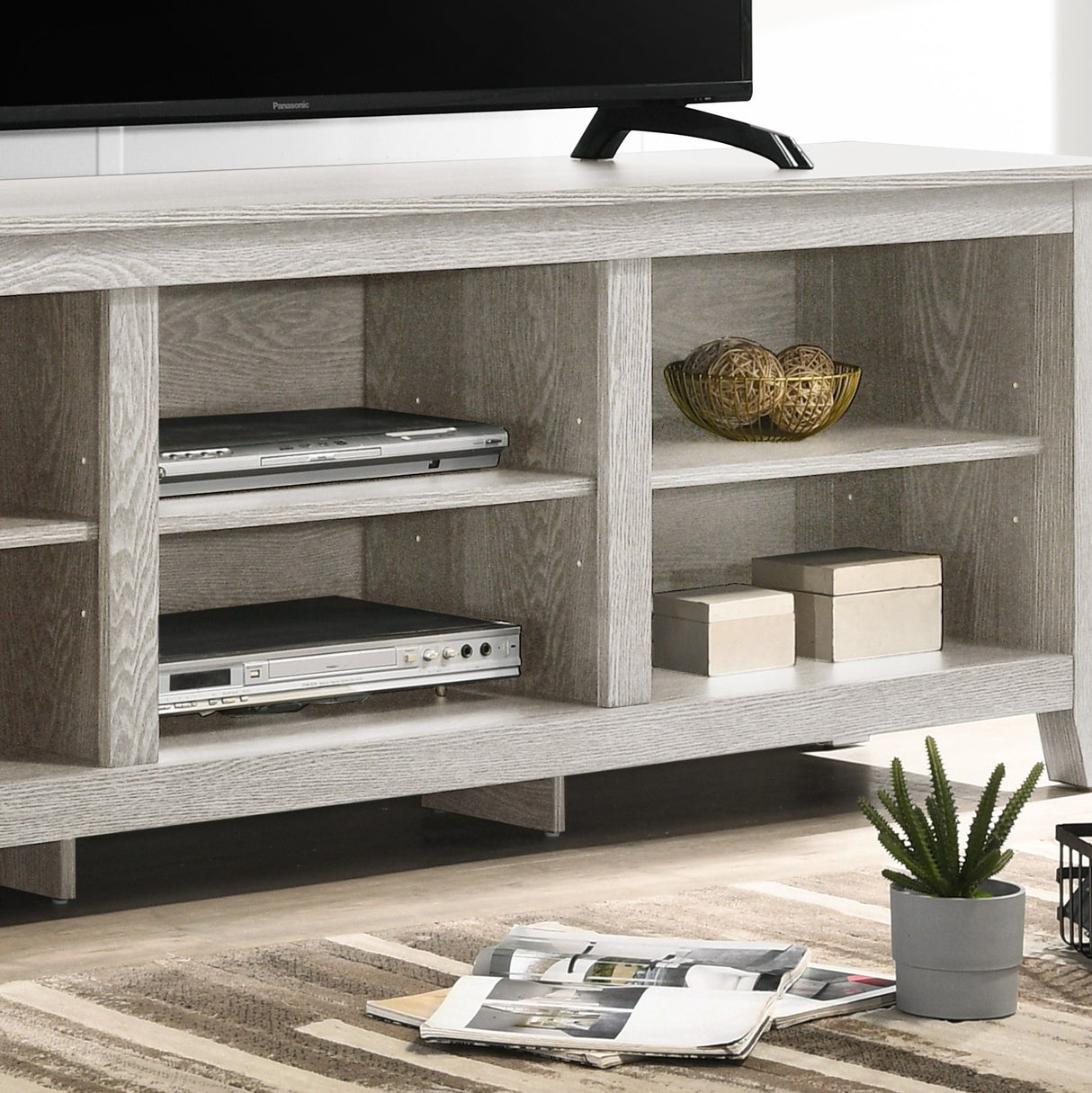 Benito - TV Stand With Open Shelves And Cable Management by Lilola Home | Bel Furniture