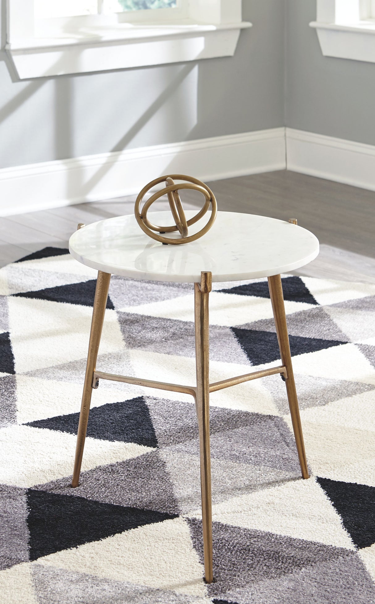 Chadton - White / Gold Finish - Accent Table by Signature Design by Ashley® | Bel Furniture