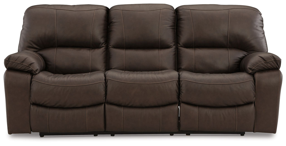 Leesworth - Reclining Sofa Dark Brown Power Reclining by Signature Design by Ashley® | Bel Furniture