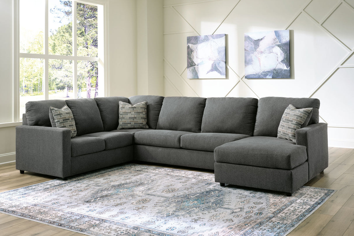 Edenfield - Sectional Dark Gray 3 Pc. Right Arm Facing Corner Chaise Sectional by Signature Design by Ashley® | Bel Furniture