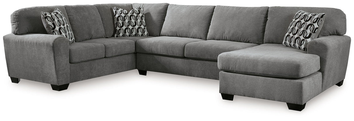 Birkdale Court - Sectional Gray 3 Pc. Right Arm Facing Corner Chaise Sectional by Benchcraft® | Bel Furniture