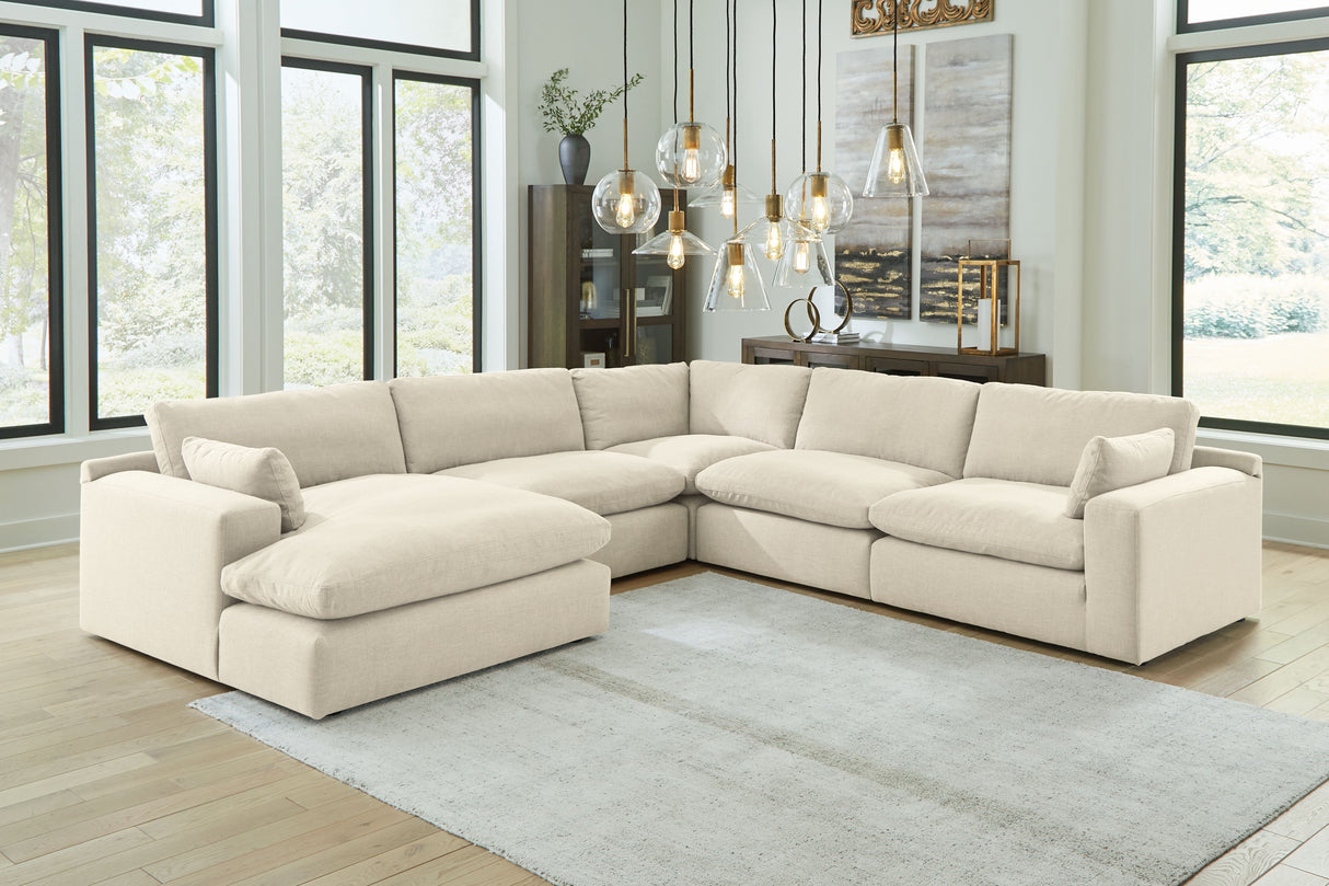 Elyza - Sectional Pearl Silver 5 Pc. Left Arm Facing Corner Chaise Sectional by Benchcraft® | Bel Furniture