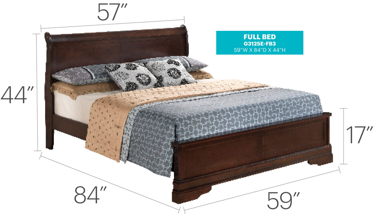 Sleigh Bed With Low Footboard