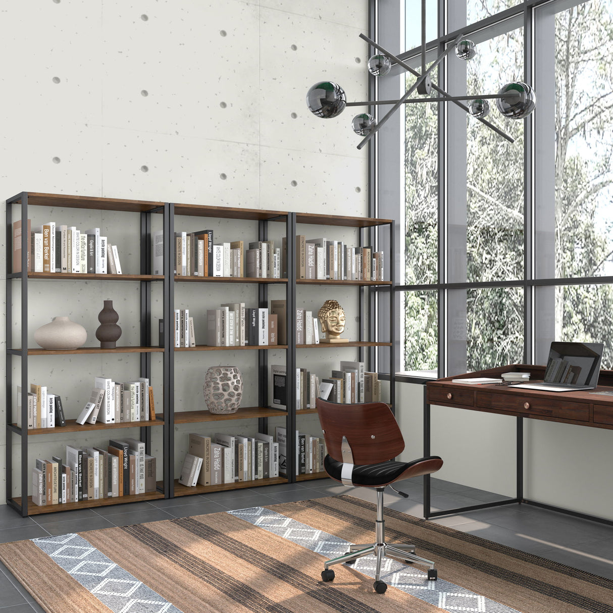 Ralston - Bookcase - Rustic Natural Aged Brown by Simpli-Home | Bel Furniture