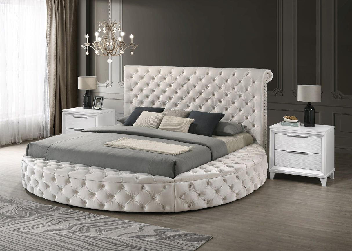 Brigitte Queen Storage Bed Ivory