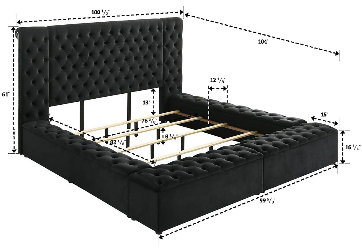 Liliana Storage Bed Black
