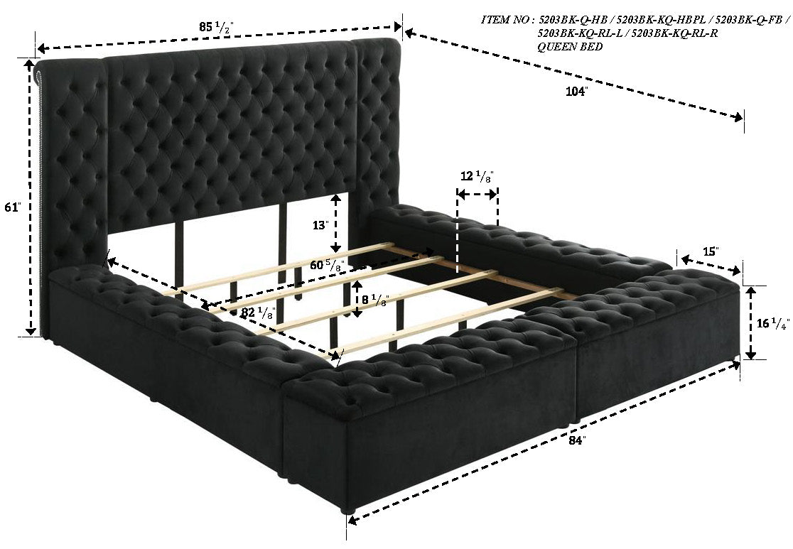 Liliana Storage Bed Black