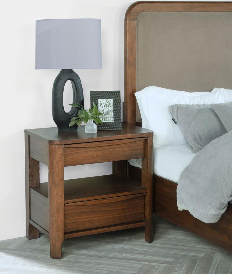 Maderia - 2-Drawer Nightstand Bedside Table - Walnut by Coaster Fine Furniture | Bel Furniture