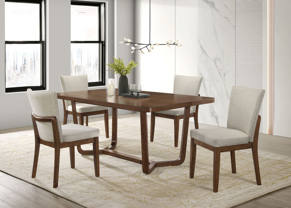 Salerno - Wood Dining Room Set Dark Brown 5 Pc. Table, 4 Chairs by Crown Mark | Bel Furniture