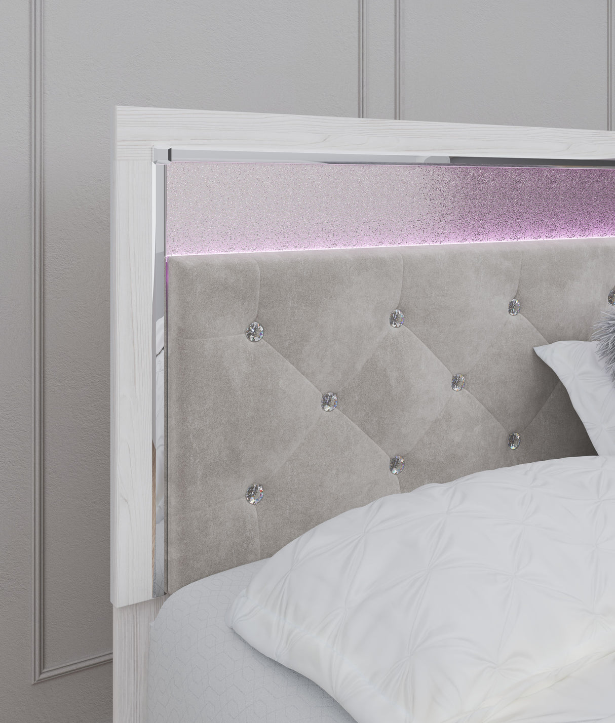 Altyra - White - King Panel Bed With Upholstered Headboard by Signature Design by Ashley® | Bel Furniture