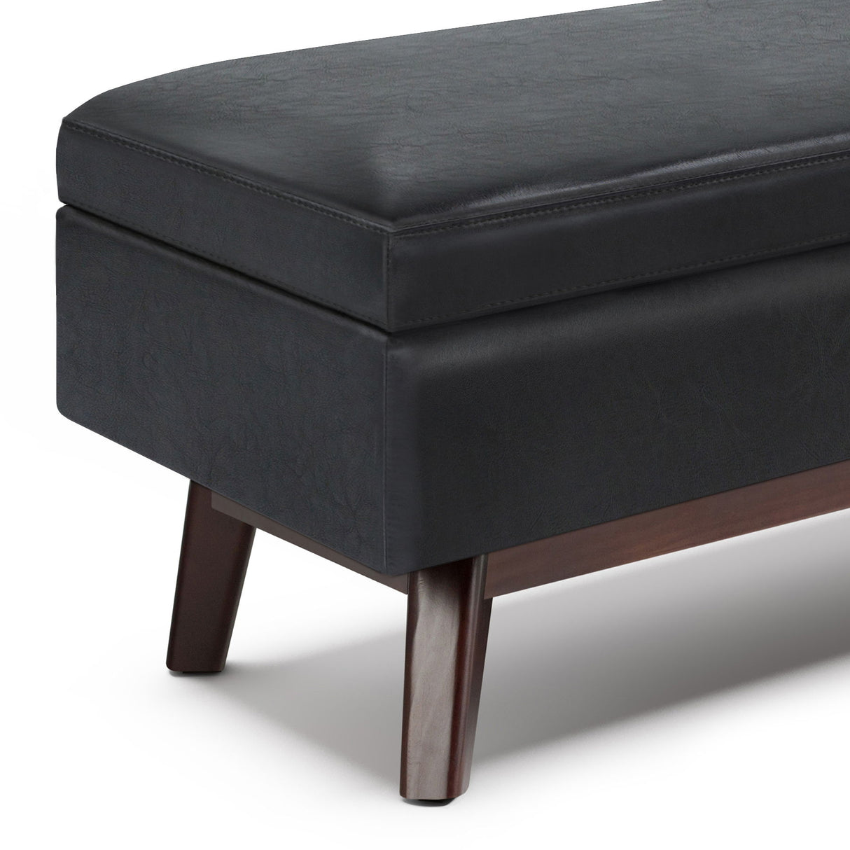 Owen - Rectangular Storage Ottoman - Midnight Black by Simpli-Home | Bel Furniture