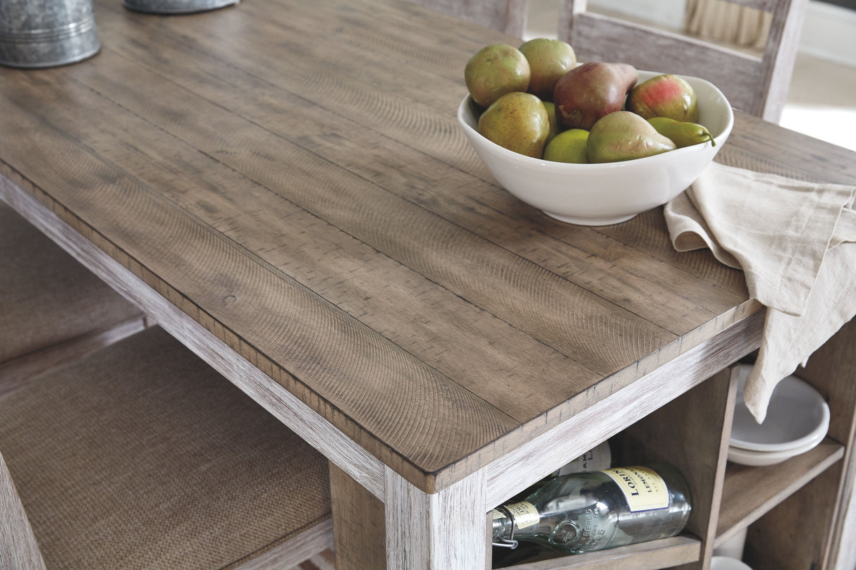 Skempton - White - RECT DRM Table w/Storage by Signature Design by Ashley® | Bel Furniture