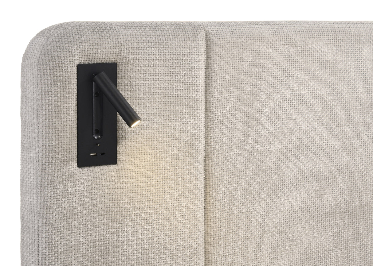 Freya King / Queen Bed Light Grey