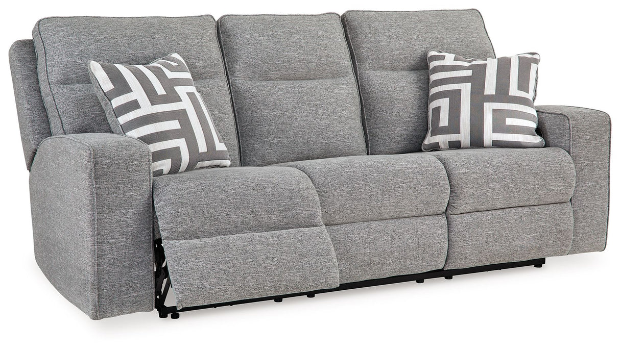 Biscoe - Pewter - Power Reclining Sofa With Adj Headrest by Signature Design by Ashley® | Bel Furniture