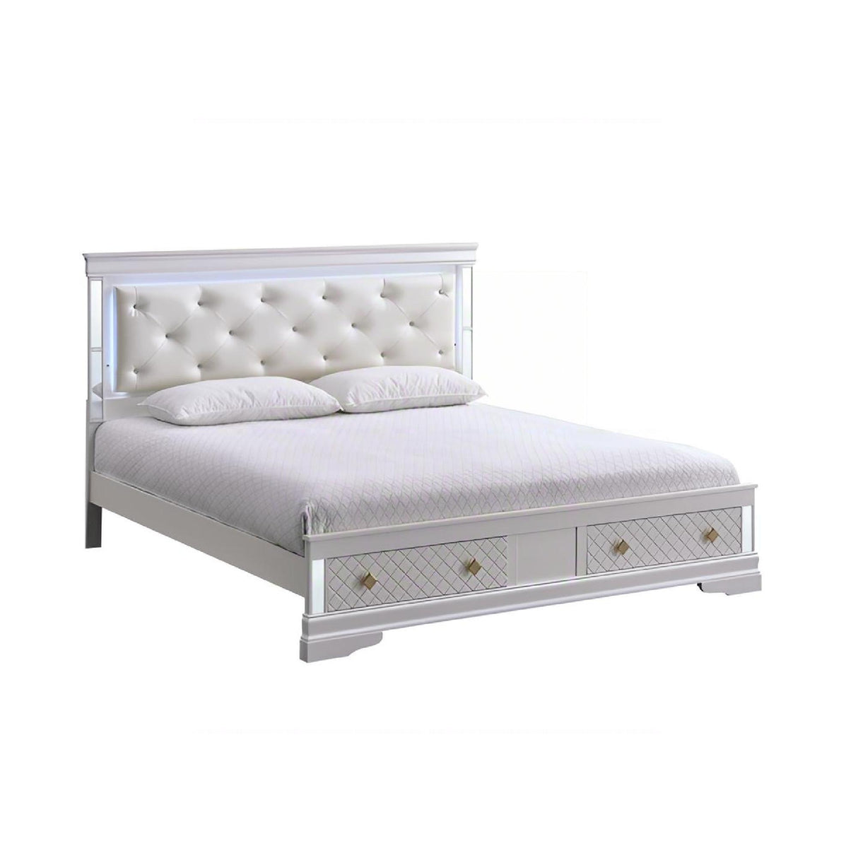 Verona - Bed With LED Accent Lighting, 2 Drawers