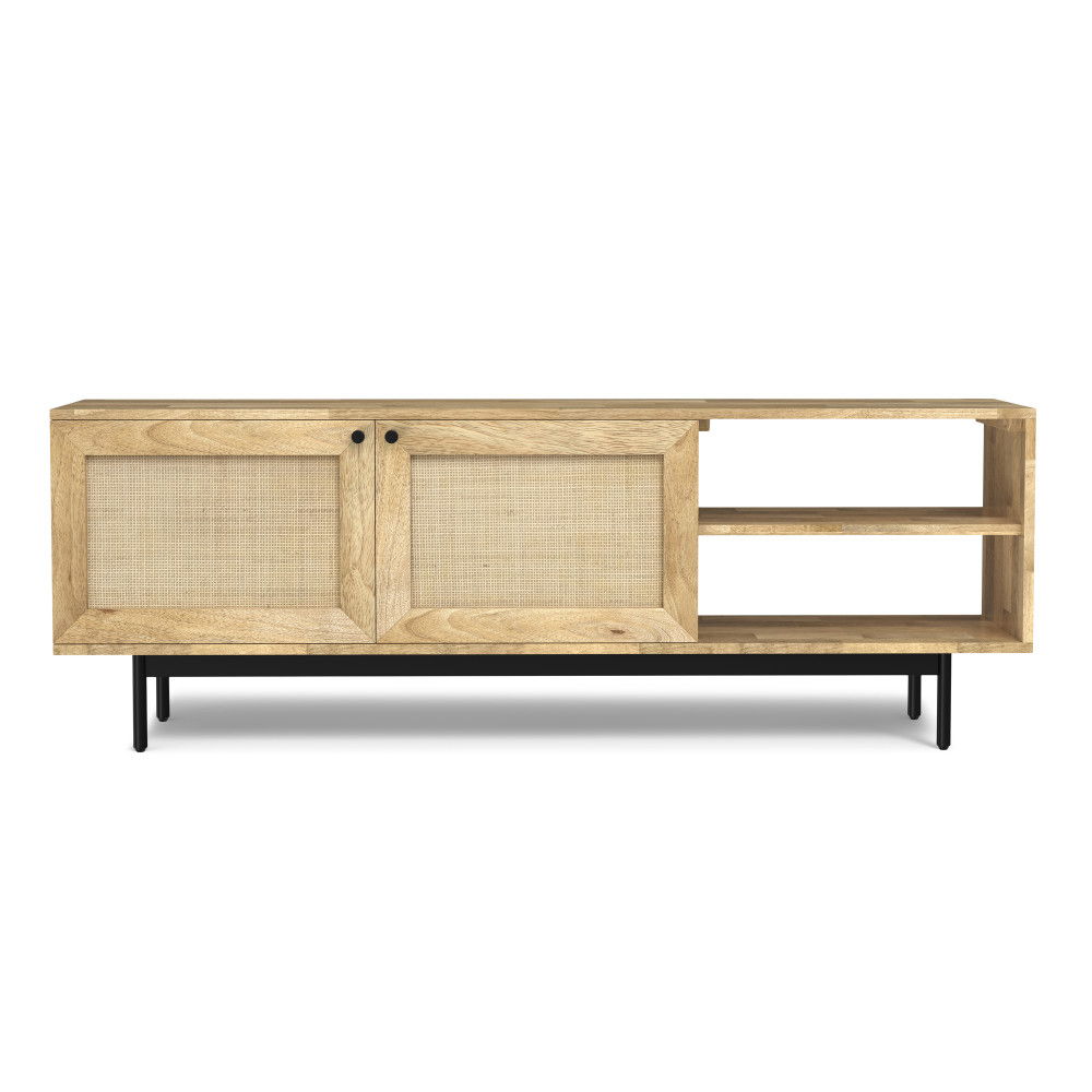 Reeves - TV Media Stand - Natural by Simpli-Home | Bel Furniture