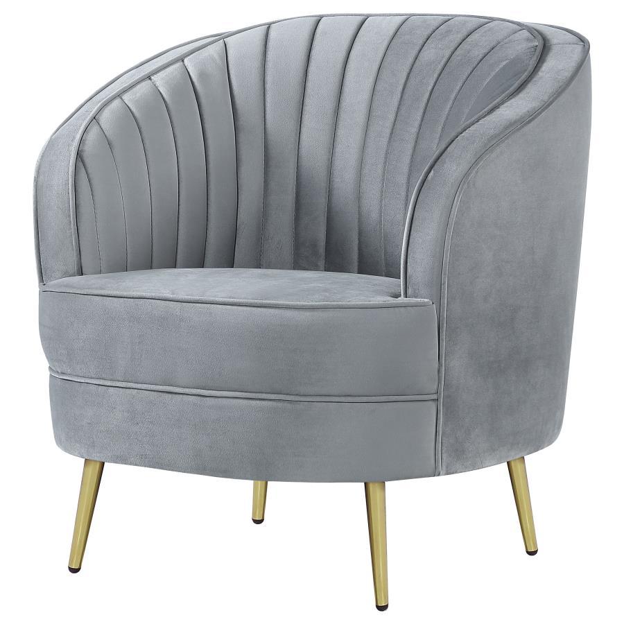 Sophia - Upholstered Channel Tufted Barrel Accent Chair by CoasterEssence | Bel Furniture