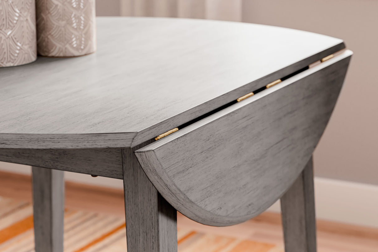 Shullden - Gray - Round Drm Drop Leaf Table by Signature Design by Ashley® | Bel Furniture