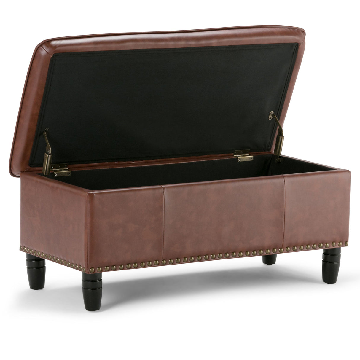 Emily - Storage Ottoman - Cognac by Simpli-Home | Bel Furniture
