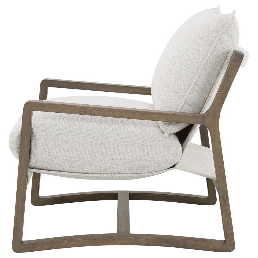 Geneva - Boucle Upholstered Wood Arm Accent Chair - Sand by Coaster Fine Furniture | Bel Furniture