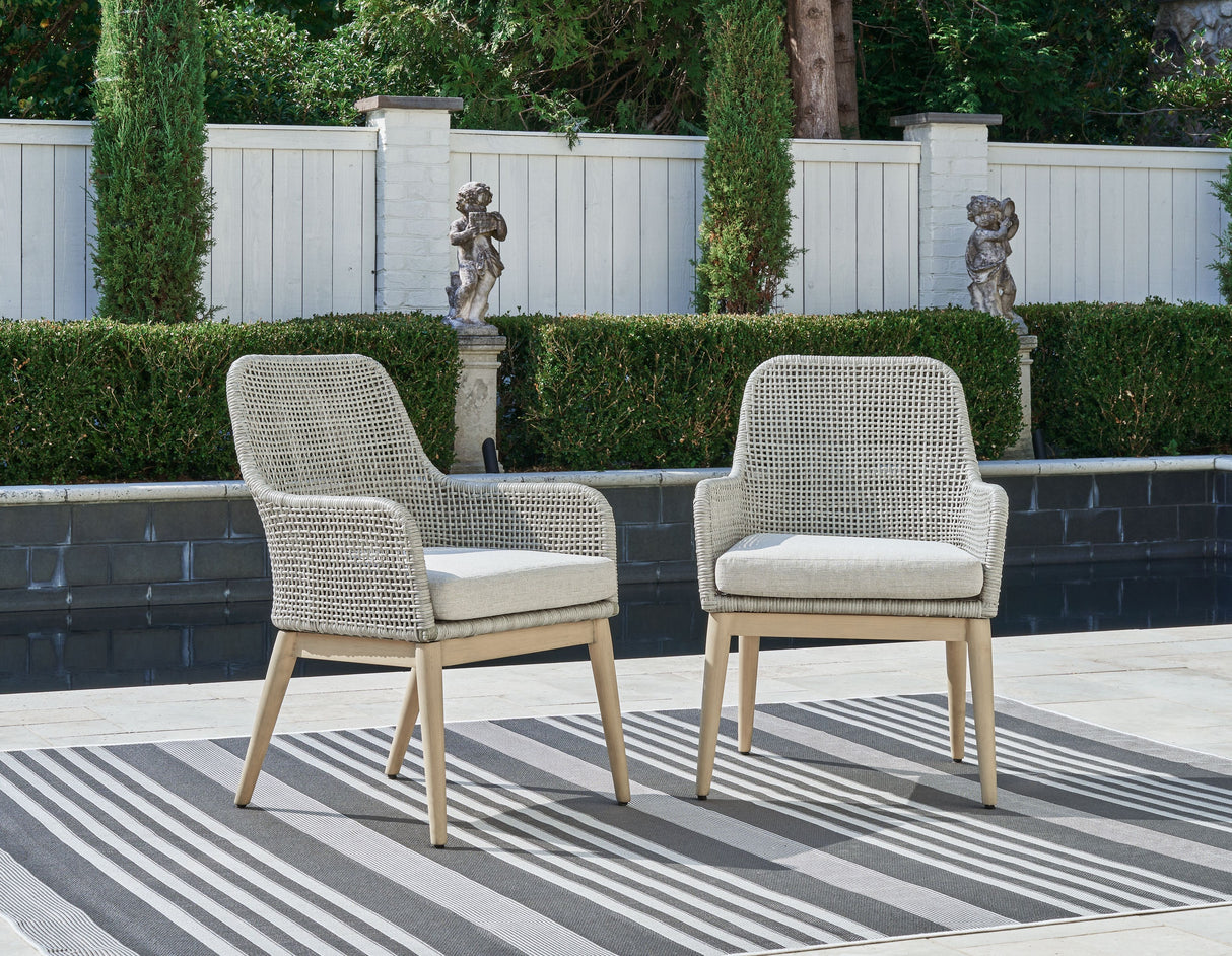 Seton Creek - Gray - Arm Chair With Cushion (Set of 2) by Signature Design by Ashley® | Bel Furniture