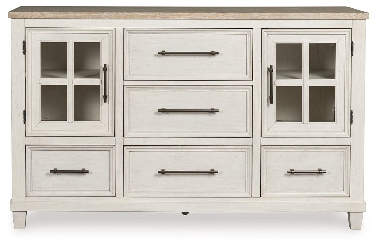 Shaybrock - Antique White / Brown - Dresser by Benchcraft® | Bel Furniture