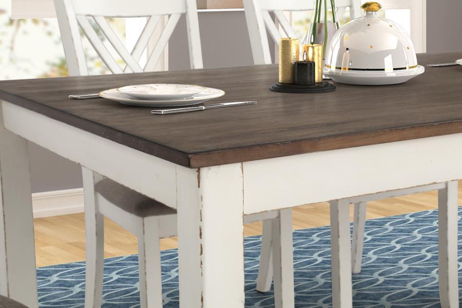 Fortress - 7 Piece Rectangular Dining Set - Vintage Vanilla by CoasterEveryday | Bel Furniture