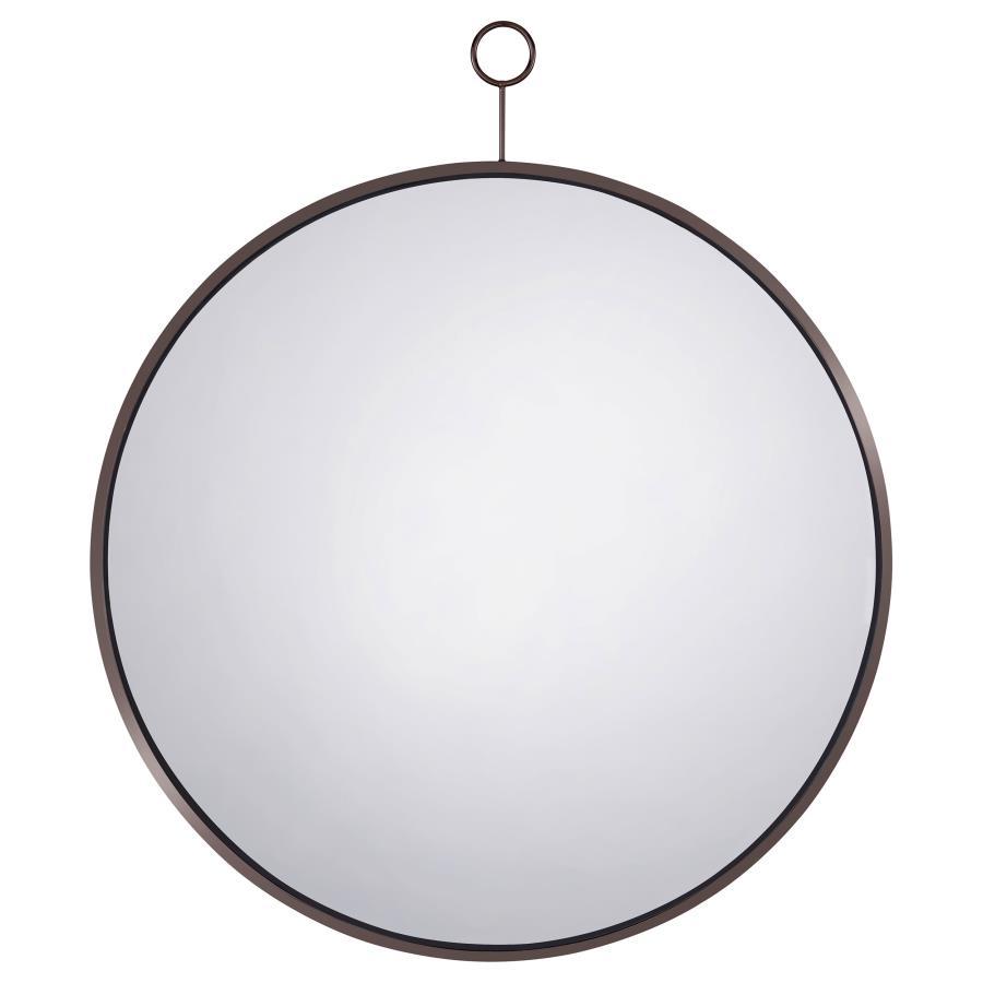 Gwyneth - Round Wall Mirror - Black Nickel by CoasterEveryday | Bel Furniture