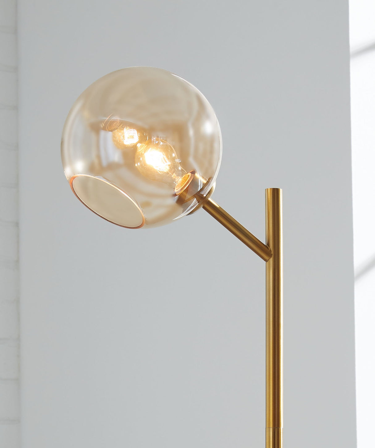 Abanson - Metal Floor Lamp - Amber / Gold Finish