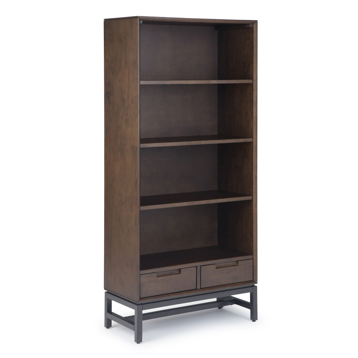 Banting - Mid Century Handcrafted Bookcase Dark Brown by Simpli-Home | Bel Furniture
