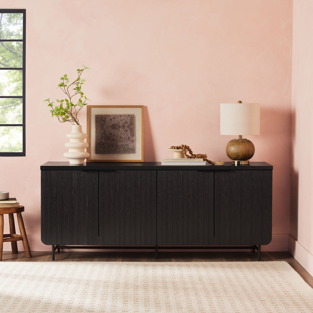 Scandi - Fluted Door Sideboard - Black