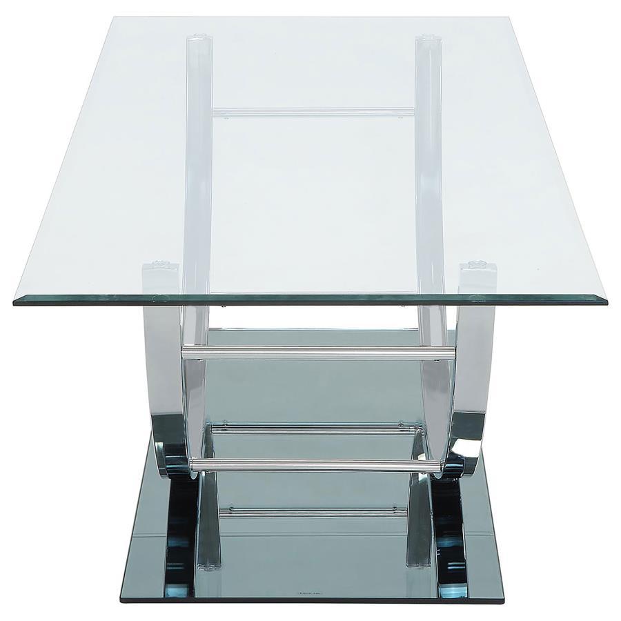 Danville - Rectangular U-Shaped Glass Top Table by CoasterEssence | Bel Furniture