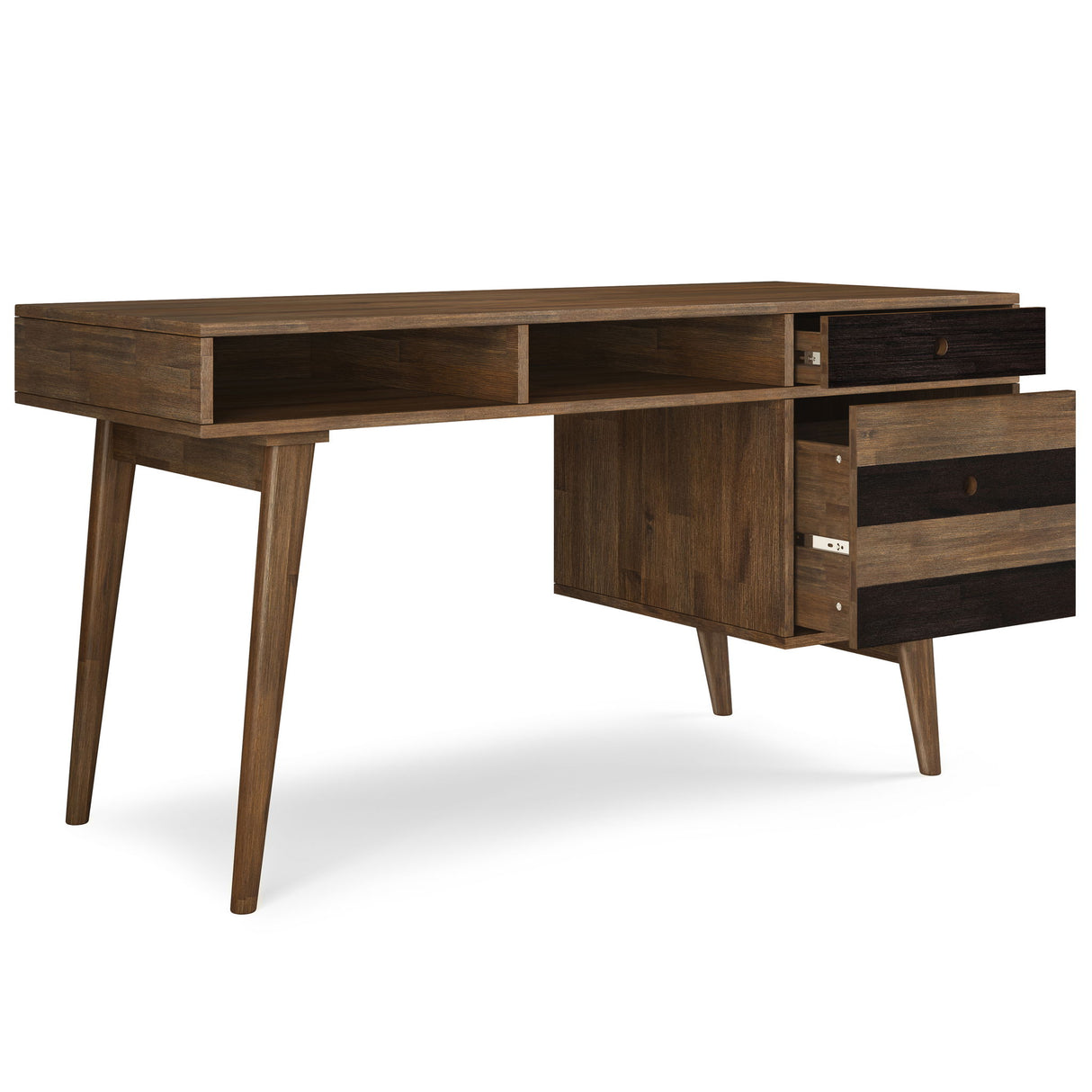 Clarkson - Desk With Side Drawers - Rustic Natural Aged Brown by Simpli-Home | Bel Furniture