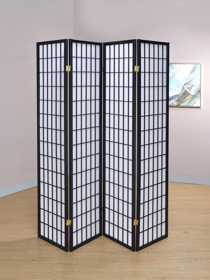Roberto - 4-Panel Room Divider Folding Shoji Screen by CoasterEveryday | Bel Furniture