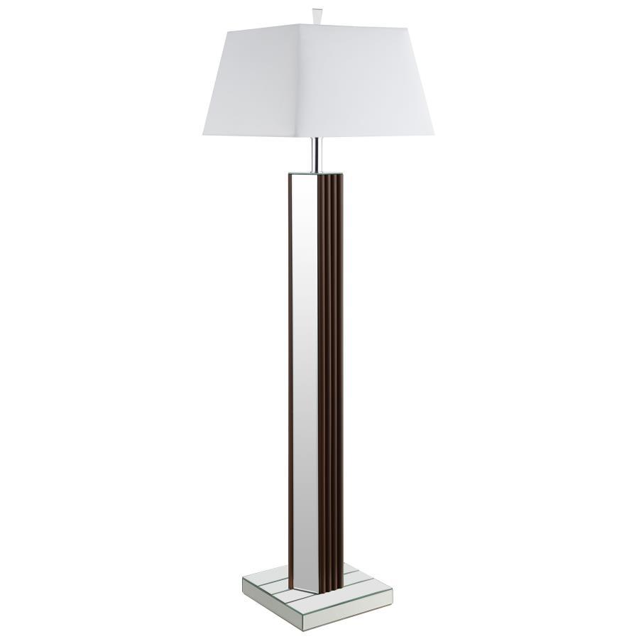 Elena - Square Tapered Mirrored Lamp Dark Brown Floor Lamps by Coaster Fine Furniture | Bel Furniture