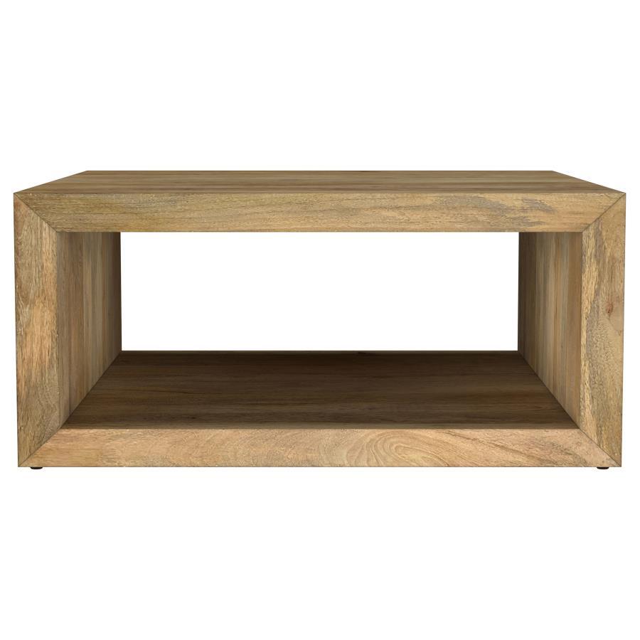 Benton - Square Solid - Mango Wood Coffee Table - Natural by Coaster Fine Furniture | Bel Furniture