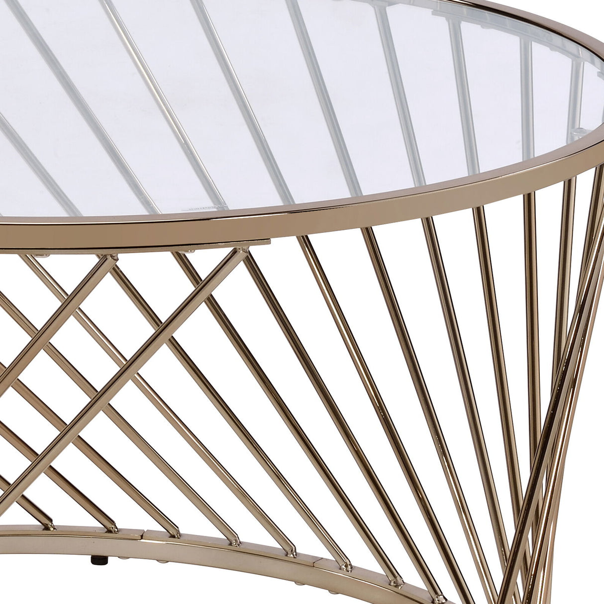 Bluelipe - Clear Glass Top With Coffee Table - Champagne by Urban Nest | Bel Furniture