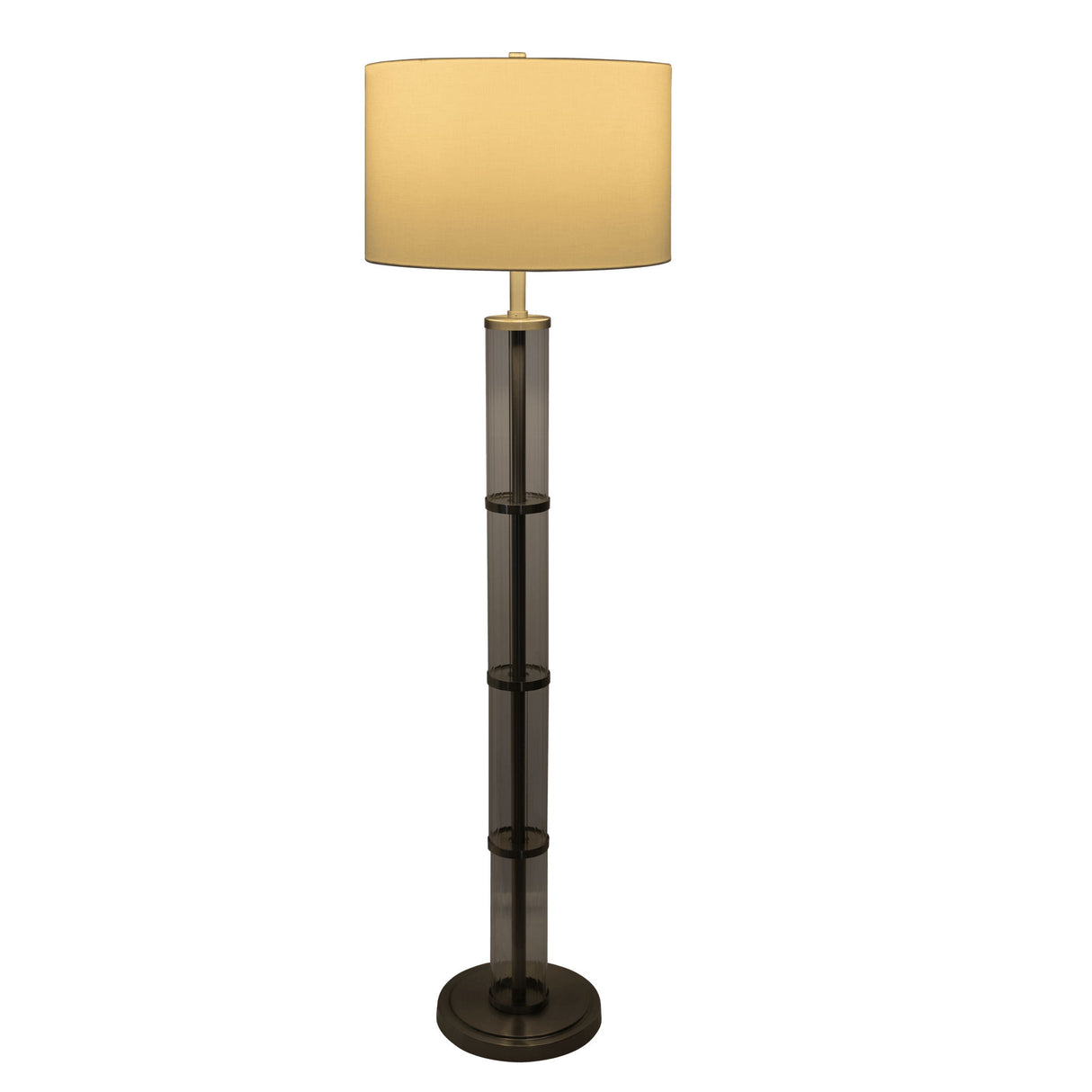 Nimbus - Floor Lamp With 3Way Rotary Switch Clear Body Base - Silver Gray / White by Ashcroft Furniture | Bel Furniture