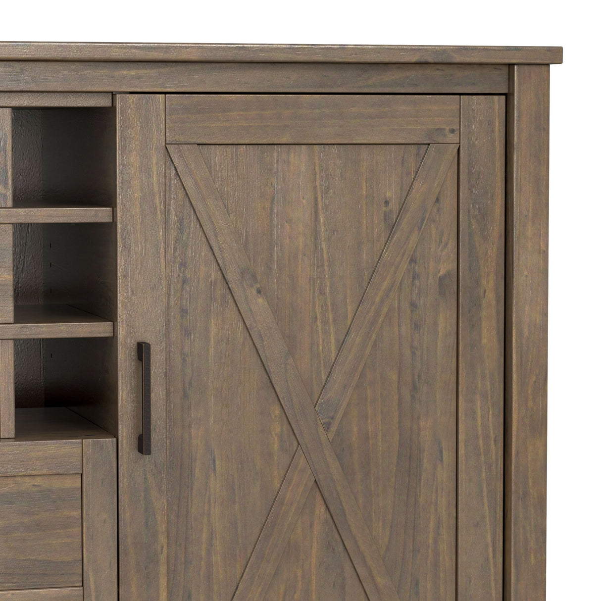 Ela - Sideboard With Wine Storage - Smoky Brown by Simpli-Home | Bel Furniture
