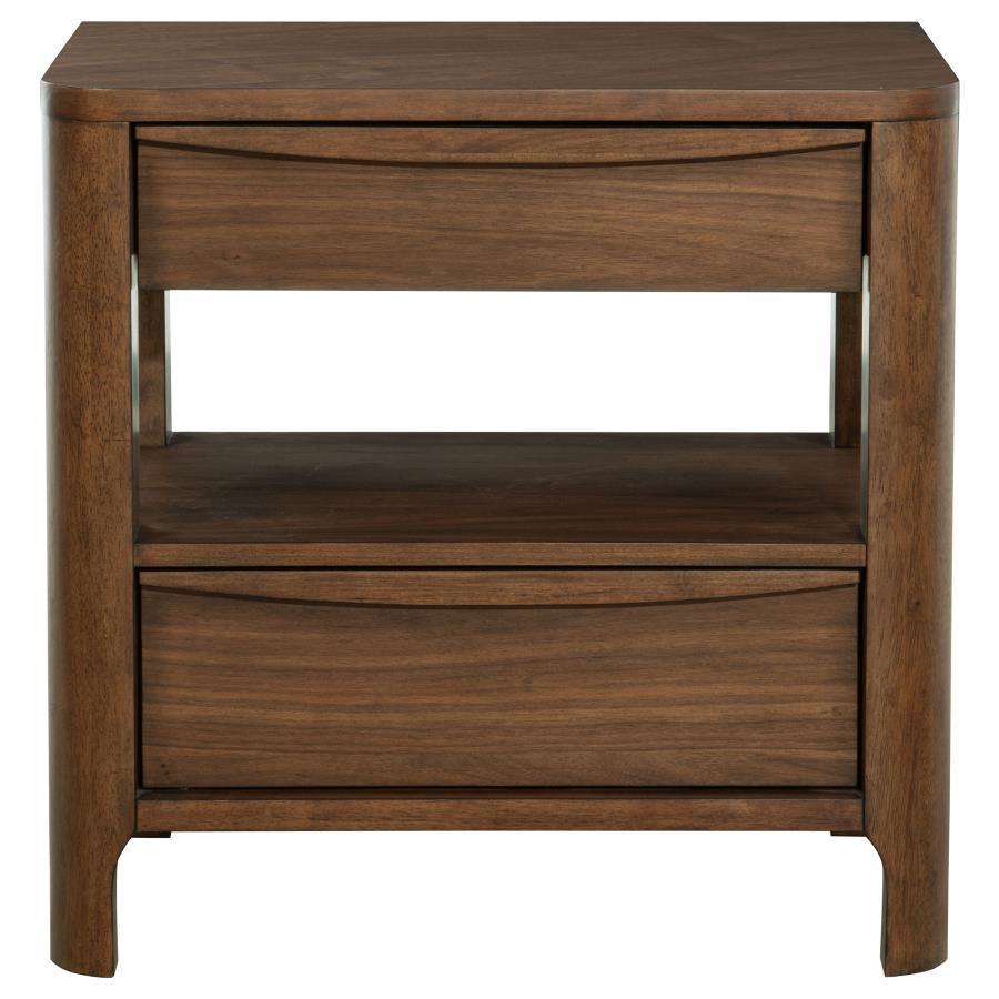 Maderia - 2-Drawer Nightstand Bedside Table - Walnut by Coaster Fine Furniture | Bel Furniture