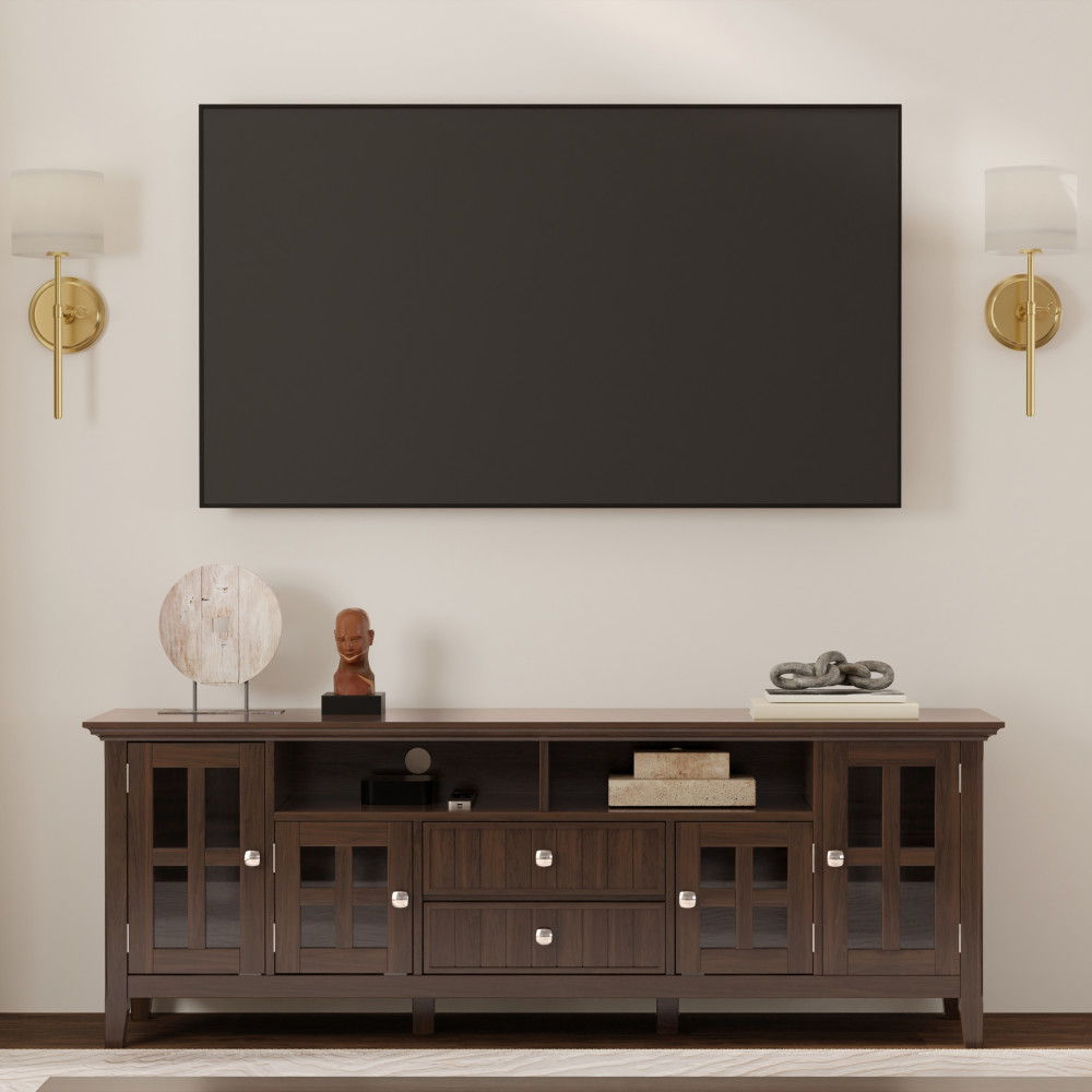 Acadian - Wide TV Media Stand - Brown by Simpli-Home | Bel Furniture