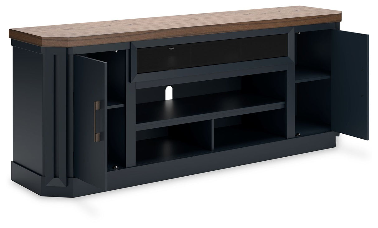 Landocken - Brown / Blue - XL TV Stand W/Fireplace Option by Signature Design by Ashley® | Bel Furniture