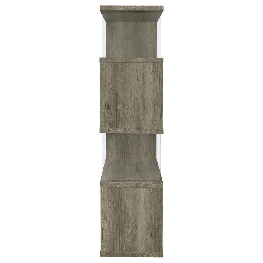 Emelle - 4-Shelf Glass Panel Bookshelf by CoasterEveryday | Bel Furniture