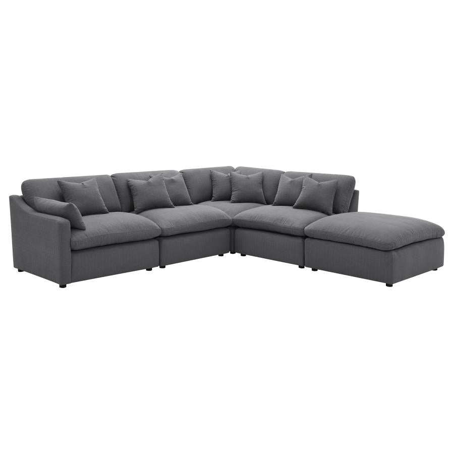 Hobson Upholstered Sectional Pieces Charcoal